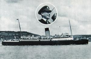 Canterbury 15 April 1946 with inset Captain Walker - Master