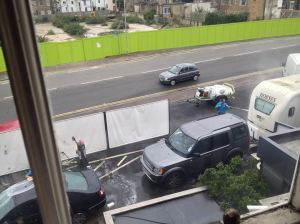 Dover District Council approved Car Wash from lounge window of Grade 2 listed Castle Hill House Sunday 1 November 2014