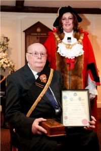 Bob Tant - Honorary Freeman 2010 with Mayor Sue Jones. Source: Dover Town Council 