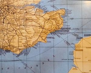 Southern Railway - Map of the System detail of Kent & cross Channel Services. Severn Valley Railway