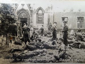 Awaiting transhipment to prisoner of war camps. Courtesy of Ron Akines