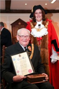 John Turnpenny - Honorary Freeman with Mayor Cllr Sue Jones 2010. Source: Dover Town Council
