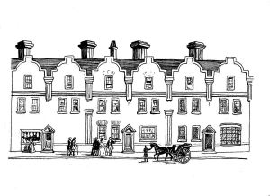 Yorke Family Home re-drawn from an old print by Lynn Candace Sencicle