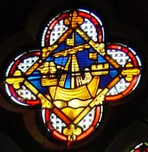 Cinque Port Ship window, Council Chamber, Maison Dieu