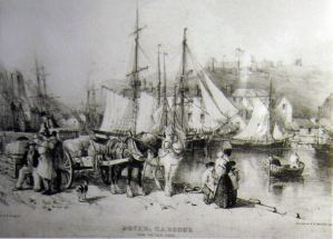Custom House Quay by Burgess William - lythograph 1844. Dover Museum