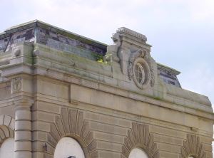 Marine Station Passenger entrance, Note the medical emblem on left.009