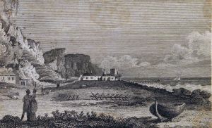 Smith's Folly, East Cliff from an original drawing by Rawle and engraved by John Nixon in 1801. Dover Library