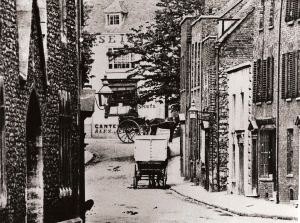 St James Street c1890 before widening 4&6 on right, number 5 opposite