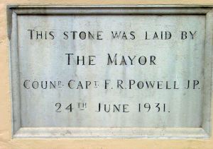Foundation Stone of the Fire Station in Ladywell by Mayor Capt. Frederick R Powell, 24 June 1931. Foundation Stone of the Fire Station in Ladywell by Mayor Capt. Frederick R Powell, 24 June 1931.