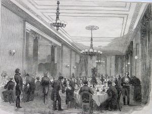 Lord Warden Hotel dining room c1861. Dover Library Lord Warden Hotel dining room c1861. Dover Library