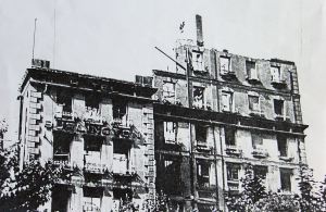 World War II damaged former Burlington Hotel. Dover Library