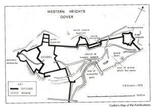 Doug Crellin's Map of the Western Heights fortifications. Doug Crellin's Map of the Western Heights fortifications.