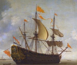 Naseby renamed the Royal Charles after the Restoration in 1660. Detail from painting by Jeronymus van Diest Naseby renamed the Royal Charles after the Restoration in 1660. Detail from painting by Jeronymus van Diest