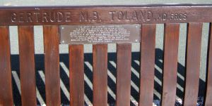 Seat dedicated to Dr Gertrude Toland, Dover Seafront