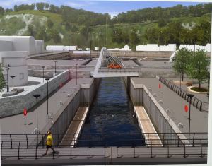 Cut through from Wellington Dock across the Seafront to the Sea proposal Note there are no Lock Gates - DHB poster January 2016