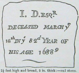 John Dixwell - Inscription on original tombstone