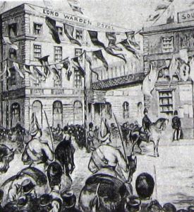 TH Duke & Duchess of Connaught welcome at Town Station - 14.07.1883