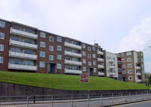 Durham Hill Flats seen from York Street. Alan Sencicle 2009