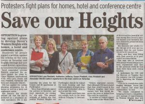 Lara Pimblett leading protesters, front page Dover Mercury 12 July 2012 Lara Pimblett leading protesters, front page Dover Mercury 12 July 2012