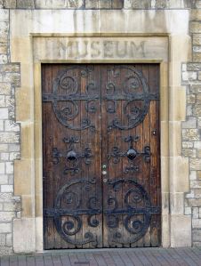 Former Museum entrance on Ladywell, the doors came from Old St James' Church