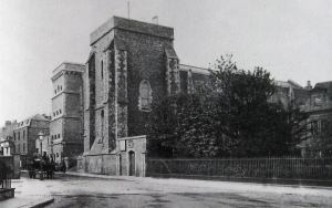 Maison Dieu showing the prison erected on the Ladywell side in 1837 and demolished in 1878. Dover Museum