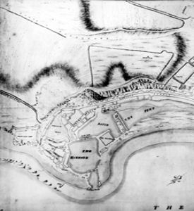 Map of Western Heights Prior to 1780 and the start of the major fortifications - Dover Museum
