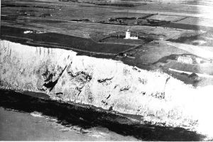 Upper South Foreland Lighthouse above the Submarine cable cave, where Guglielmo Marconi conducted his experiments. Dover Museum