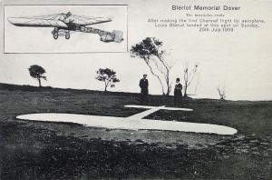 Blériot Memorial, Northfall Meadow - 300 metres northeast of Dover Castle, shortly after it was laid. Library