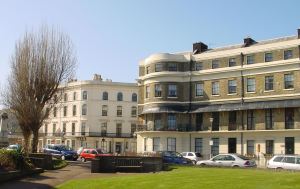 Camden Crescent with Cambridge Terrace behind and Granville gardens in front. Alan Sencicle 2009.