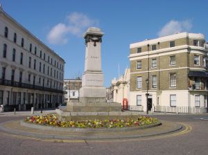 The Grade II Listed Rifles Monument, on New Bridge twix Camden Crescent and Cambridge Terrace. Alan Sencicle