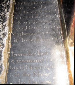 James Gunman gravestone - St Mary's Church north aisle