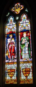 William Adcock window, former Council Chamber, Maison Dieu depicting King John and Henry III. 