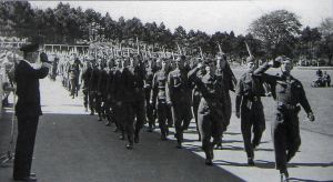 Home Guard having officially stood down in December were part of the victory celebrations at Crabble Athletic Ground in 1945. Jim Davis