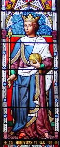 Henry VI (detail) from a window in Maison Dieu. 