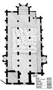 St Mary's Church plan c1960 - Showing the four different periods of building. David Iron Collection