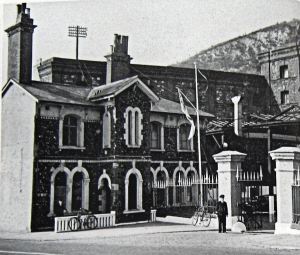 Oil Mills entrance on Limekiln Street commandered by Royal Navy. David Collyer