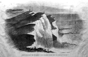 Round Down Cliff viewed from the Directors pavillion 26 January 1843 - Dover Museum