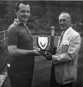 Bowling Blitz Trophy played for by the Police and the Crabble Mill Bowls Club. The trophy is now in Dover Museum