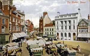 Market Square c1905 showing the outside market. Dover Museum Market Square c1905 showing the outside market. Dover Museum