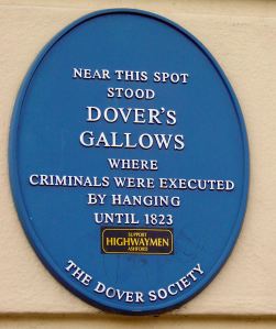 Plaque erected by the Dover Society on the Eagle Hotel, Tower Hamlets opposite to where the gallows once stood.