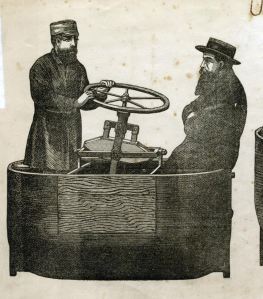 Ralph Stott's Flying machine with passengers indicating its size, 1876. Dover Mu Ralph Stott's Flying machine with passengers indicating its size, 1876. Dover Museum