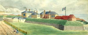 Archcliffe Fort by Samuel Joseph Mackie c 1840s - Dover Museum
