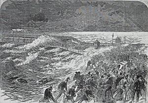 Wreck of the Ferret at the Volunteer Review of Easter 1869. Illustrated London News 10.04.1869. Dover Lbrary