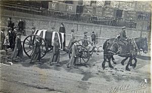 Spanish 'Flu' epidemic 1918 - Postcard of a victim's funeral procession by J G Whorwell, 7 Bench Street. Thanks to Eveline Robinson Spanish 'Flu' epidemic 1918 - Postcard of a victim's funeral procession by J G Whorwell, 7 Bench Street. Thanks to Eveline Robinson