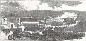 Volunteers arrival at Dover Priory Station Illustrated London News 04.05.1867. Dover Library Volunteers arrival at Dover Priory Station Illustrated London News 04.05.1867. Dover Library