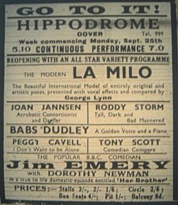 The last advert for the Hippodrome, the show that was booked but the theatre had been destroyed on the morning of 25 September 1944. 