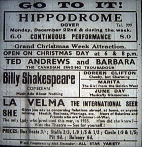 Hippodrome - Ted and Barbara Andrews, Julie Andrews parents were the headliners one week in December 1941