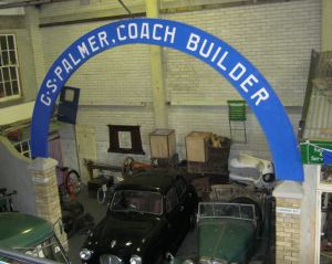 Replica of Palmer's Coach factory distinctive arch that can be seen at the Dover Transport Museum, Old Park