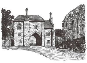Dover Priory Gatehouse from a drawing by E Piper by Lynn Candace Sencicle