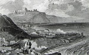 Train running alongside Shakespeare Beach